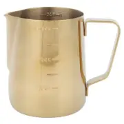 Stainless Steel Gold Pitcher 350ML Coffee Milk Frothing Cup Pitcher Jug with ...