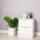 2pc White Bedside Table 2 Drawer Storage Nightstand Lamp Side Table Freestanding