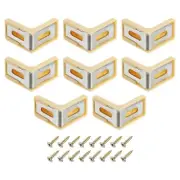 8 Pcs Plastic Corner Brace, 28x17.5x28mm Angle Bracket with Screws, Yellow