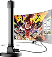 Indoor TV Aerial Freeview Aerial with Signal Booster, Strong Magnetic Base for Easy Installation, Smart TV Aerial for 4K/1080P, Compatible with All TV