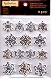 Snowflakes Snow Gold Silver Flake Winter Recollections Stickers Craft