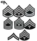 Military Stripes, Army Patch white Embroidered Iron on Sew on patch For Clothes