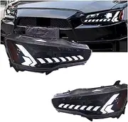 Headlight Compatible For Mitsubishi Lancer EX Headlights 2008-2016 Head Lamp Car Styling DRL Signal Projector Lens Auto Accessories(Yellow side type)
