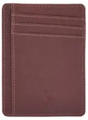 Front Pocket Wallet for Men Women Slim Minimalist Real Leather RFID Blocking ...