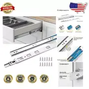 Durable Stainless Steel Soft Close Drawer Slides 5 Pair, 100 LB Load Capacity