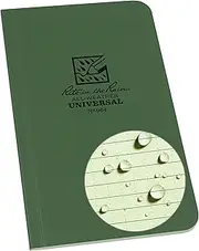 Rite in the Rain Weatherproof Soft Cover Pocket Notebook, 3.5" x 6", Green Cover, Universal Pattern (No. 964)