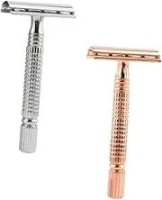 HONMEET Manual Shaving Cutter Beard Razor Double-edged Safety Razor Slip Handle Diversion Comb Washable for Dad Son Brother
