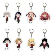 Kakegurui Jabami Yumeko Mary Midari Kirari Arcylic Keychain Key Ring Race Straps