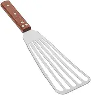 Non-Stick Slotted Fish Turner Pancake Flipper Metal Spatula Wooden Handle Comfortable Grip for Frying Grilling and Cooking