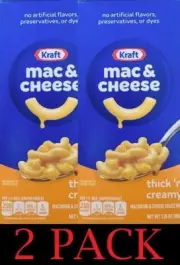 2x Kraft Original Mac & Cheese THICK N CREAMY Macaroni Dinner Mix 7.25 Oz 2 PACK