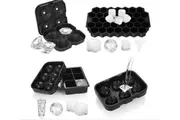 Ice Cube Molds Easy-Release Silicone and Flexible trays, 4 pack include Sphere Ice ball Maker,Large Square Ice Cube, Diamond Ice Make, and 37-ice Tray