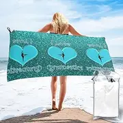 [ALLiYa] I Love Gymnastics Quick Drying Bath Towel (Horizontal) Bath Towel Household Bath Towel Swimming Gym Oversized Bath Towel