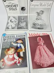 Lot of 4 Crochet Doll Making Dress Outfits Clothing Patterns Vintage Zim's
