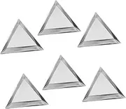 minkissy 6pcs Bead Sorting Trays Small Aluminum Rhinestones Tray Triangle Shaped Sorting Storage Plates Art Dishes for Crafts Supplies