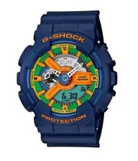 在飛比找Yahoo!奇摩拍賣優惠-G-SHOCK 卡西歐限量樂高設計美學機械美感雙顯深藍色腕錶