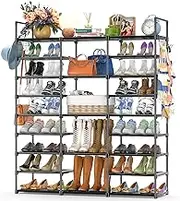 Kottwca 9-Tier Metal Shoe Rack Organizer for 50-55 Pairs - Space Saving Shoe Storage Shelf for Entryway, Closet, Bedroom, Hallway