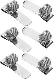 SHINEOFI 6pcs Portable Single-Hole Pen Holder Pen Loop Holder for Notebook Pen Holder for Clipboard Notebook Pen Holder Clip Outdoor Notebook Clip for Pens Pen Clip Silver Stainless Steel