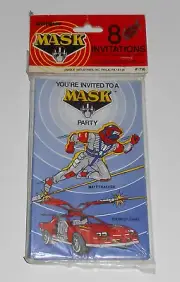 Vintage 1985 MASK Birthday Party Invitations Thunder Hawk Matt Trakker Sealed