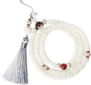 HOLIDYOYO 1Pc Vintage Phone Lanyard White Jade Beading Mobile Phone Strap for Outdoor Use Lightweight and Detachable Design Smooth Surface for Retro Phone Chains
