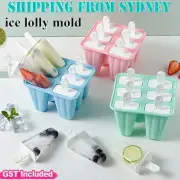 Silicone Ice Cream Mould Block 6 Cavity Frozen Molds Icy Pole Jelly Ice Lolly AL