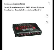 Sound Storm Laboratories S4EQ 4 Band Pre Amp Car Equalizer