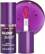 I DEW CARE Glow Easy Grape | Vitamin C Lip Oil, Pigmented Glossy Lip Oil, Soothing, Korean Makeup, Tinted Lip Care, Cool Purple, Glass Skin Look, Korean Skincare, 0.20 Fl Oz