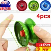 4X Aluminum Professional Yo-Yo Bundle Bearing Ball Kids Toy Magic YoYo HOT