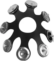 FRCOLOR Tambourine Hihat Cymbal Ring Durable Percussion Tambourine for Drummers Stylish Black Design Enhances Performance Replacement for Cracked Drum Cymbals