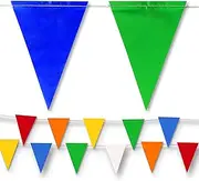 NACARUM Multicolor Pennant Banner Flags | OSHA 500lb Rated | Strand Fade Resistant 【102FT】