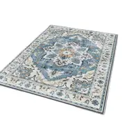 Catzon Boho Area Rug Low Pile Non-Slip Carpet for Bedroom Dining Room-9