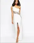 Forever Unique Deanna one shoulder maxi dress - size UK 10 - ivory -