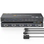 KVM Switch HDMI 4K@60Hz/2K@120Hz, HDMI KVM Switch for 4 Computer Share 1 Moni...