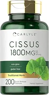Cissus Quadrangularis | 1800mg | 200 Capsules | Non-GMO and Gluten Free Formula | Traditional Herb Extract Supplement | by Carlyle