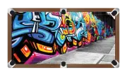 GRAFFITI STREET Custom Made Printed Pool Snooker Billiard Table Felt Cloth