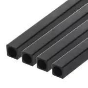 4 Pcs Carbon Fiber Square Tube 8x6.5x420mm Pultruded Carbon Fiber Tubing