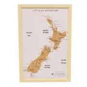 New Zealand Travel Map Cork Pin Board