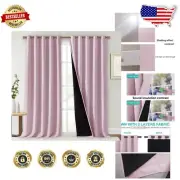Elegant Lavender Pink Blackout Curtains – Thermal Insulated Drapes, Set of 2