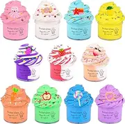 Butter Slime Kit 11 Pack, Scent, Stretchy, and Non-Sticky, with Peach Strawberry, Grape, etc. Slime Charms, Stress Relief, Educational Slime, Birthday Gifts Prize Party Favors for Girl Boys Kids 6-12