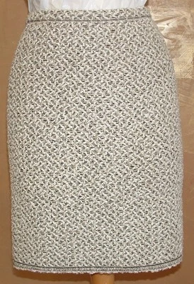 ESCADA MELANGE KNITTED BEIGE SKIRT 40 $500 LUX!!!