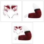 Foxes Ears Foxes Tail Fuzzy Foxes Ears Headbands Tail Halloween Cosplays Costume