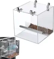 Bird Cage Feeder, Hanging Cube Bird Bath Cage, No Spill Automatic Bird Feeder, A