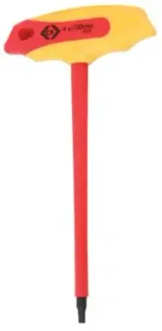 VDE T-HANDLE HEXAGON KEY 4 MM, AF SIZE - METRIC 4MM, HEX KEY TYPE T FOR CK TOOLS