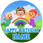 Cocomelon PERSONALISED Edible *ICING* Cake Topper