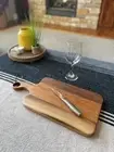 Walnut/Cherry Custom Made Cutting Board with Leather Handle