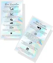Brow Lamination Aftercare Instruction Cards | 50 Pack | 2x3.5” inches Business Card Size | Starter Lift Kit At Home DIY Brow Lift and Tint | Snatched Brows Holographic Look Design