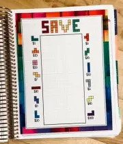 Tetris Savings Tracker Dashboard Insert 4 use with Erin Condren Planner