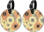 [VTGHDEEQ] Luggage Tags for Suitcases,Travel Tags for Luggage,Floral Lotus Flower,2-Pc