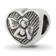 Silver Reflections Angel Heart Bead QRS200