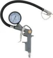 EARTH MAN Dial Tire Inflator 2-Way Air Chuck Gun With Pro Tire Pressure Gauge