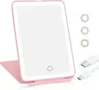 Travel Vanity Mirror, Rechargeable Lighted Beauty Mirror with 72 Led Lights, 3 C